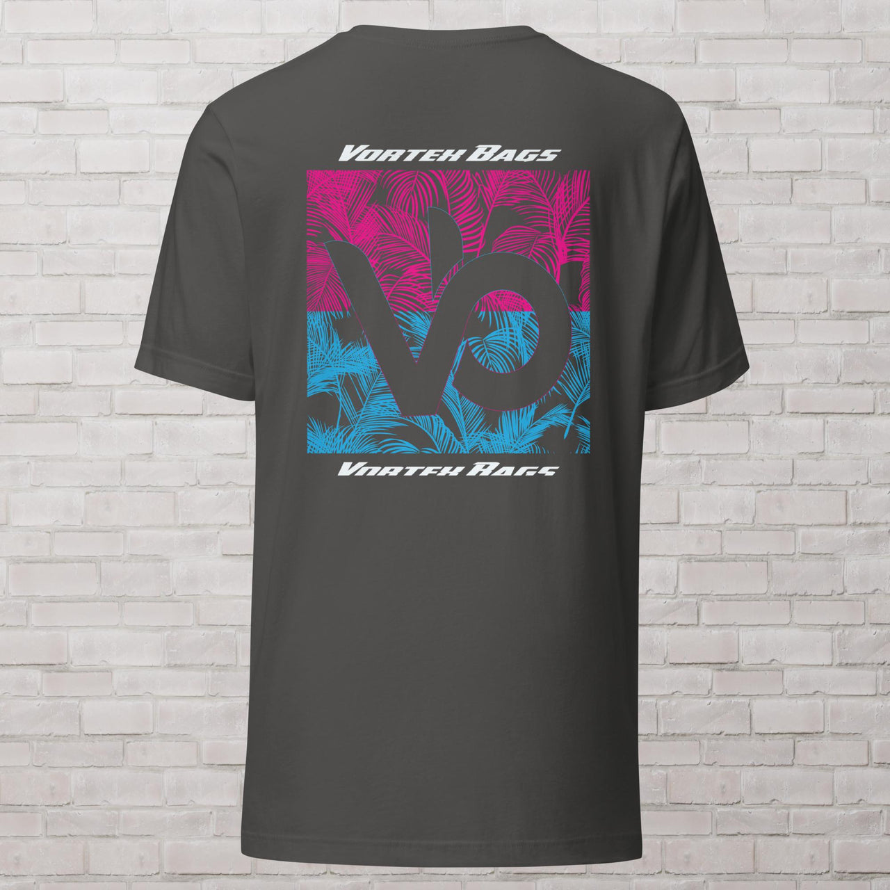Unisex T shirt - Blue Pink- Palm tree
